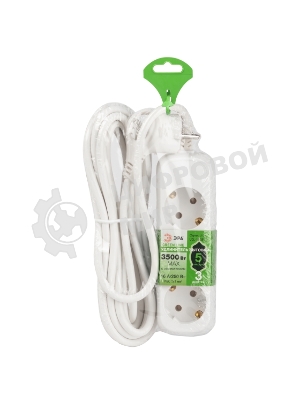 Удлинитель электрический ЭРА UDL-16-350-E Greenline 3 розетки с заземлением 5м ПВС 3x1мм2