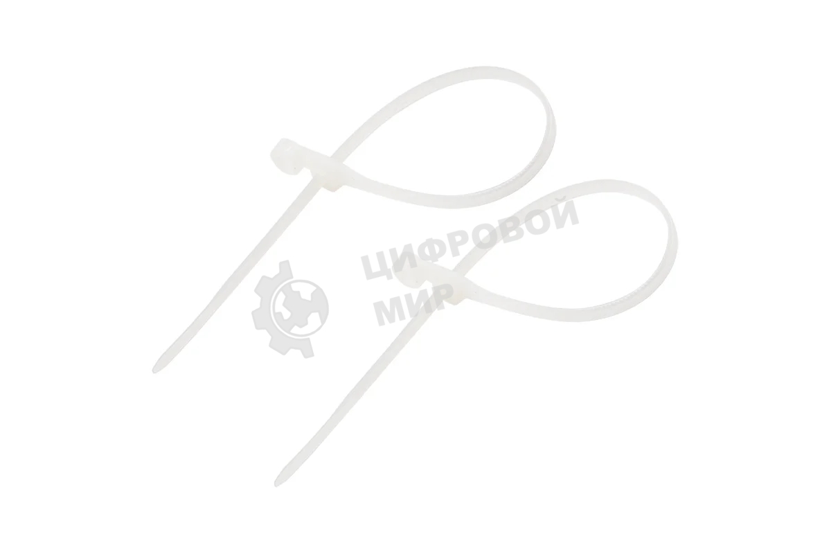 Хомут кабельный Rexant 4.3х200 нейл. под винт белый (уп. 100 шт)