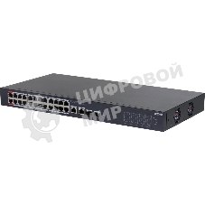 Коммутатор Dahua DH-CS4226-24ET-375 (L2) 24x100 Мбит/с 2xКомбо (1000BASE-T/SFP) 2SFP 24PoE 375W управляемый