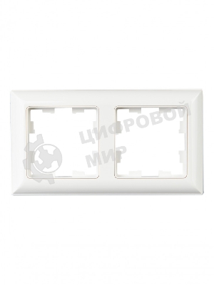 Рамка 2-местная IEK BRITE РУ-2-Бр DECOR 3D-форма белый/белый
