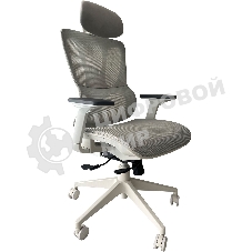 Кресло Cactus CS-CHR-MC02GY серый, сетка, подголовник