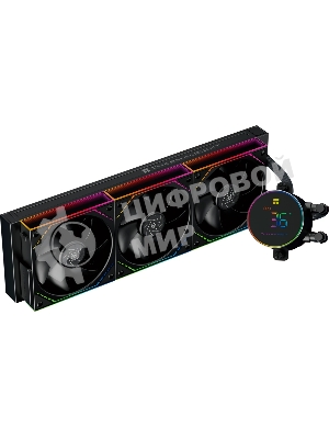 Система жидкостного охлаждения Thermalright Frozen Magic 360 Digital V2 (360мм, LED temp., Black, ARGB/Fans: 3x120мм, 68.9CFM, 28.2dBA, 2000RPM/Pump height 54.4мм, Rad thickness 27мм/S: 1700, 1200, 1851, 115X, AM5, AM4)