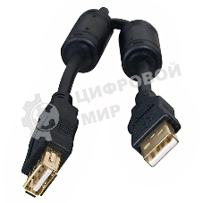Кабель 5bites UC5011-030A USB2.0, AM/AF, зол.разъемы, ферр.кольца, 3м., черный Кабель 5bites UC5011-030A USB2.0, AM/AF, зол.разъемы, ферр.кольца, 3м., черный