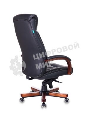 Кресло Бюрократ T-9922WALNUT/BLACK черный, кожа