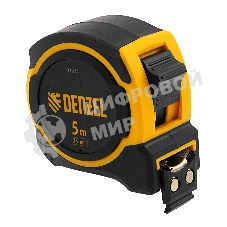 Рулетка Denzel 5м х 25мм, двухкомп. корпус, магнитный обрезиненный зацеп