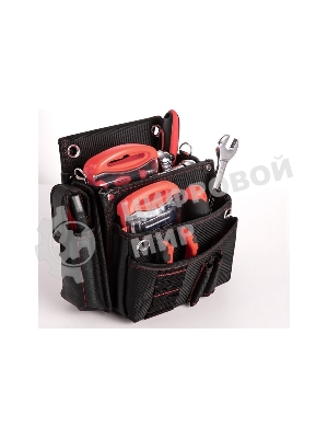 Поясная сумка монтажника Deli DL5865 250 x 250 x 110мм, 7 карманов, ткань Оксфорд 1680D, кожанные боковые карманы