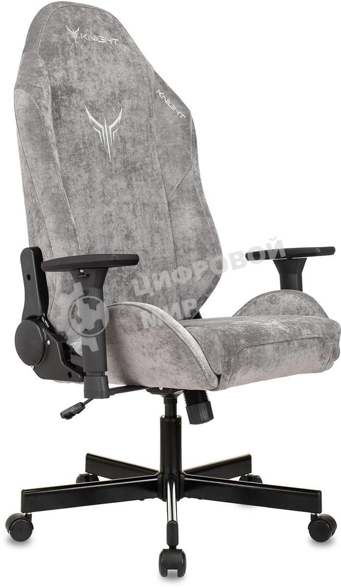 Кресло Бюрократ Knight N1 Fabric серый, ткань, 120 кг, механизм качания