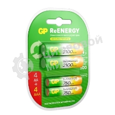 Аккумулятор GP 210AAHC АА+75AAAHC AAA NiMH 2000mAh (4шт)