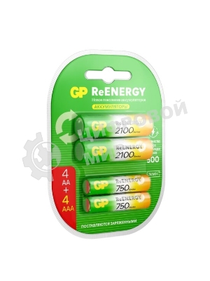 Аккумулятор GP 210AAHC АА+75AAAHC AAA NiMH 2000mAh (4шт)