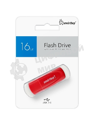 Флешка USB Smartbuy Scout Red (SB016Gb2SCR), 16Gb, USB 2.0, R/W 15/8, красный