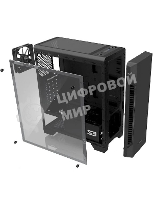 Компьютерный корпус Zalman S3 черный без БП ATX 2x120мм 2xUSB 2.0 1xUSB 3.0 audio bott PSU