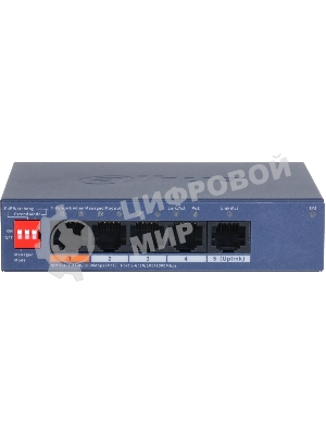 Коммутатор Dahua DH-CS4005-4GT-60 4-портовый гигабитный PoE с функцией облачного управления, 4 RJ45 10/100/1000 Мбит/с (PoE/PoE+/Hi-PoE), 1 RJ45 10/100/1000 Мбит/с (uplink), суммарно 60Вт