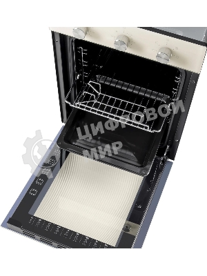 Шкаф духовой электрический Maunfeld EOEC516BG, встраиваемый, 51л, дверца с 2 стеклами, бежевый