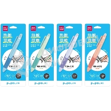 Ручка гелевая Deli Pupal SA321 черный, d=0.5мм, черные чернила, блистер, резиновая манжета стираемые чернила