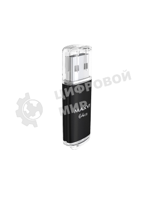 Флешка USB Maxvi MP black (FD64GBUSB20C10MP), 64Gb, USB 2.0, R/W 20/10, черный