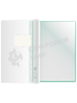 Папка-скоросшиватель Silwerhof 255123-04 A4, прозрачный верхний лист, 30 вкладышей, боковая перфорация, полипропилен зеленый