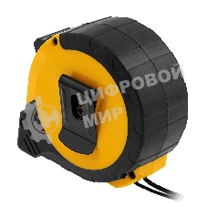 Рулетка Denzel 8м х 25мм, двухкомп. корпус, кнопка-пауза