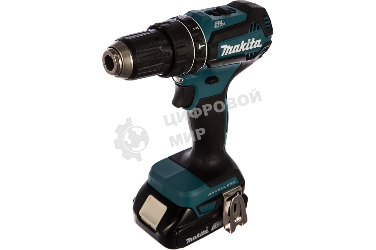 Аккумуляторная дрель-шуруповерт Makita DHP485SYE б\щет, 18В, 2х1.5 А·чLi-ion, БЗП-13мм,0-500\1900об\м, 50\25Нм