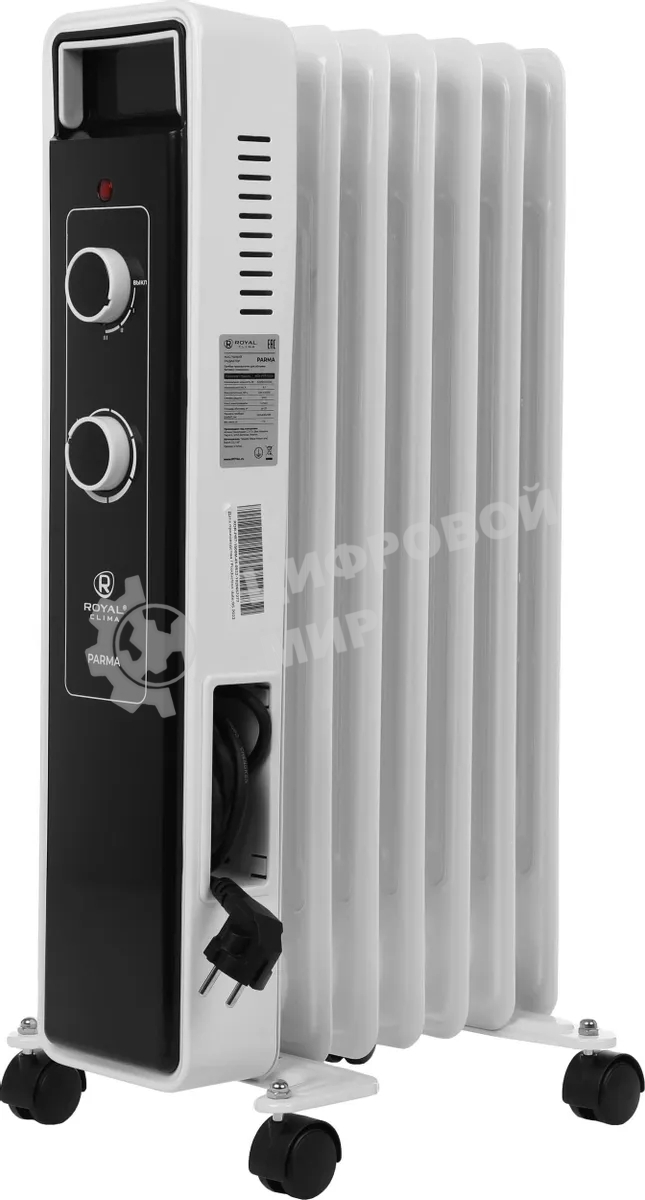 Радиатор масляный Royal Clima PARMA ROR-PR7-1500M 1500Вт белый/черный