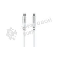 Кабель OLMIO SHIELD, Type-C - Type-C, 60W 3A, 1.2м, белый