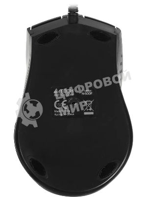 Мышь проводная A4Tech N-500F серый глянец/черный, 1200 dpi, USB, кнопки - 4