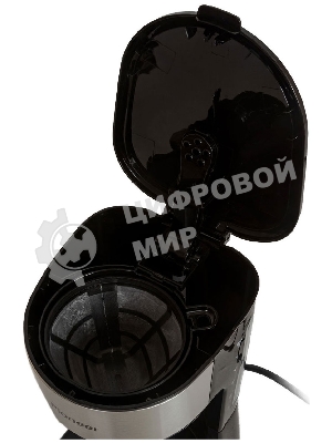 Кофеварка капельная Pioneer CM053D серебристый/черный, исп. кофе - молотый, 0.75 л, 600 Вт