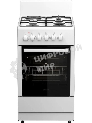 Плита комбинированная Darina 1E КМ241 321 W белый, конфорок 3 газовых и 1 электрическая, духовка 50 л, 50 см x 85 см x 60 см