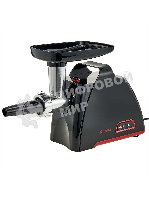 Мясорубка электрическая DELTA DL-6105M черный, 2000 Вт, 1.8 кг/мин, реверс, защита от перегрузки, насадки - 4