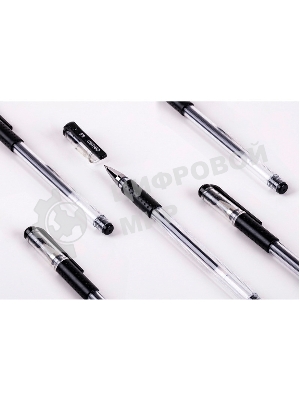 Набор ручек гелевых Deli 6619-BK прозрачный/черный, черные чернила, блистер (3шт), линия 0.5мм, резиновая манжета