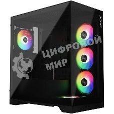 Компьютерный корпус XPG INVADER X BLACK (INVADERXMT-BKCWW) Mid-Tower Gaming ATX PC Case with Panoramic View, Tempered Glass Panels, and RGb Lighting Black