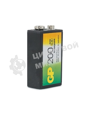 Батарейка аккумуляторная GP, Крона (20R8H, 6F22), Ni-Mh, 200 mAh, 1 шт., в блистере, 20R8H-2CRU1