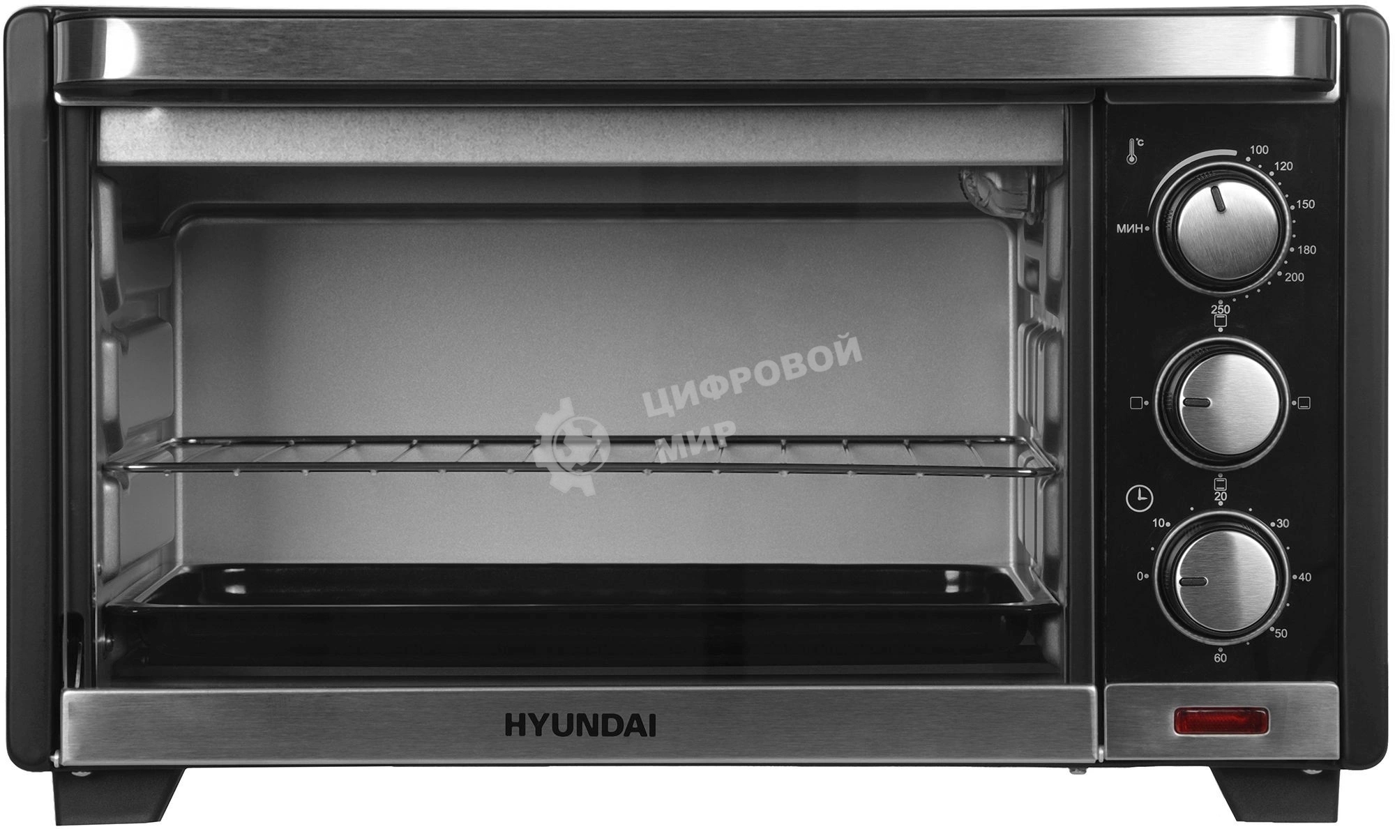Мини-печь Hyundai MIO-HY091 20 л, 1380 Вт, черный