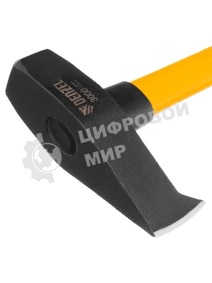 Колун-кувалда Denzel 3000 г, кованая, фибергласовая рукоятка c TPR покрытием, 880 мм