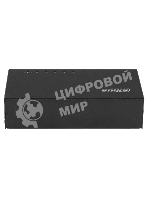 Коммутатор 5-в-1 Dahua DH-PFS3005-5ET/5 портовдо 100 Мбит.с/коммутация до 1 Gbит.с/неуправляемый/Plug & Play/черный (DH-PFS3005-5ET)