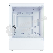 Корпус Ginzzu CL480 mATX передняя панель Стекло Белый