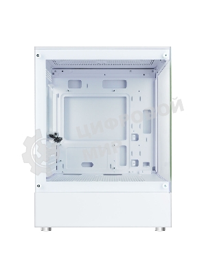 Корпус Ginzzu CL480 mATX передняя панель Стекло Белый