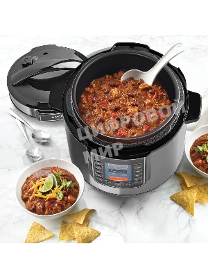 Скороварка-мультиварка электрическая Endever Vita-132, черный/стальной, мощность 1200 Вт, емкость 6л, 16 авторежимов работы, книга рецептов, 2 шт/уп.