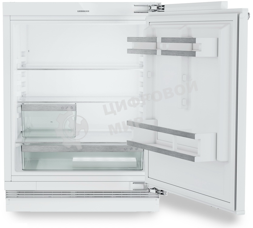 Встраиваемый холодильник Liebherr Pure, высота 82-88 см, door-on-door, без морозильного отделения, сенсорная электроника внутри камеры.