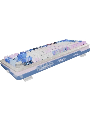 Клавиатура Redragon Flekact Pro гибридная, USB Type-A, Bluetooth, радиоканал, фиолетовый