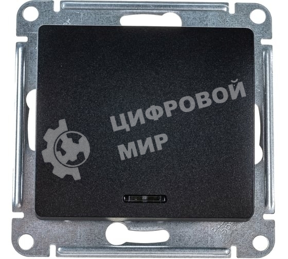 Выключатель 1-клавишныйс подсветкой, сх.1а, 10АХ, механизм, антрацит