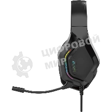 Гарнитура Oklick HS-L600G чёрный, проводная, USB, подсветка