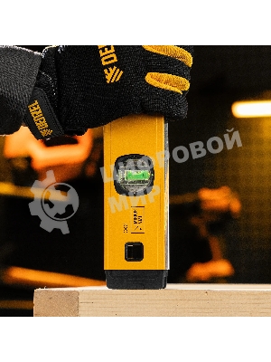 Уровень алюминиевый Denzel магнит., фрезерованный, 3 глазка (1 зеркал.), 0,5 мм/м, 600 мм