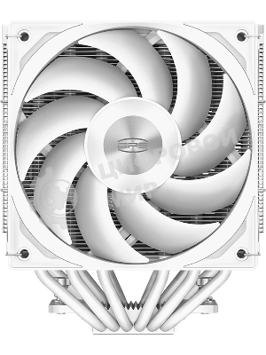 Кулер для процессора PCCooler RZ620 WH (260W, 4-pin PWM, 158мм, Al/Cu, 6x6мм, 2x120мм, 86.73CFM, 32dBA, 1800RPM, S: 1851/1700/1200/115X, AM5/AM4, белый)