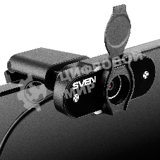 Веб-камера SVEN IC-915 1280x720, 30 кадр/с, USB Type-A, микрофон, шторка приватности, универсальное крепление
