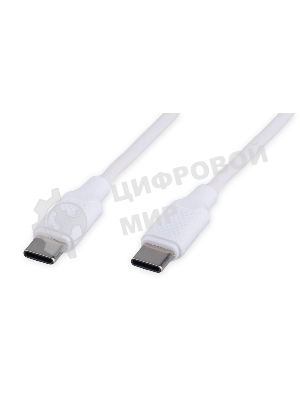 Кабель USB2.0 Cablexpert CC-USB2-CMCM-60-1.8M-W, Type-C/Type-C, 3A, 60Вт, PD/QC3.0, медь, 1.8м, белый, пакет