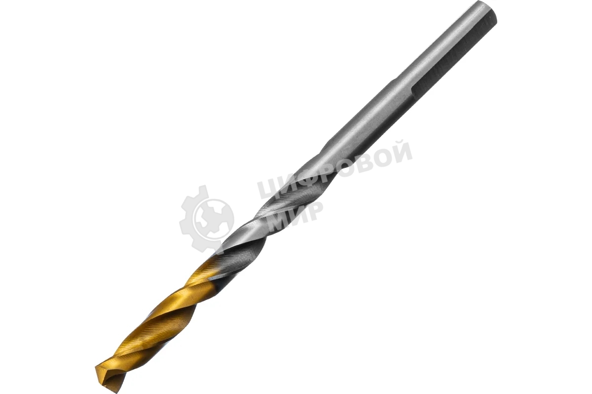 Сверло спиральное по металлу Denzel 5,5 x 93мм, Р6М5, Golden Tip