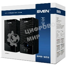 Колонки SVEN SPS-603 черный USB-порт ПК, ноутбука или адаптер 5V DC