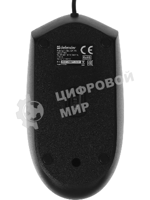 Мышь проводная Defender Delta MM-523 черный, 1000 dpi, USB, кнопки - 3