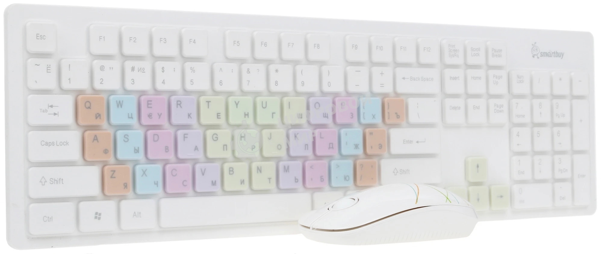 Комплект клавиатура+мышь Smartbuy 218346AG беспроводной, USB, 1500 DPI, белый