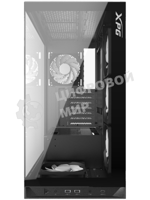Компьютерный корпус XPG INVADER X BLACK (INVADERXMT-BKCWW) Mid-Tower Gaming ATX PC Case with Panoramic View, Tempered Glass Panels, and RGb Lighting Black